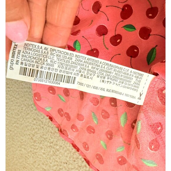 Zara Pink Cherry Dress Cherries All Over Print Retro Pinup - Picture 12 of 16